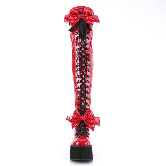 Gothic Platform Lace Up Thigh High Boots - Picture 3 of 5